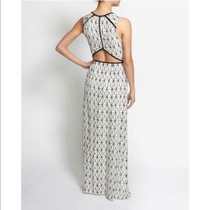 A.L.C. Jesse Printed Silk Cutout Back Maxi Dress